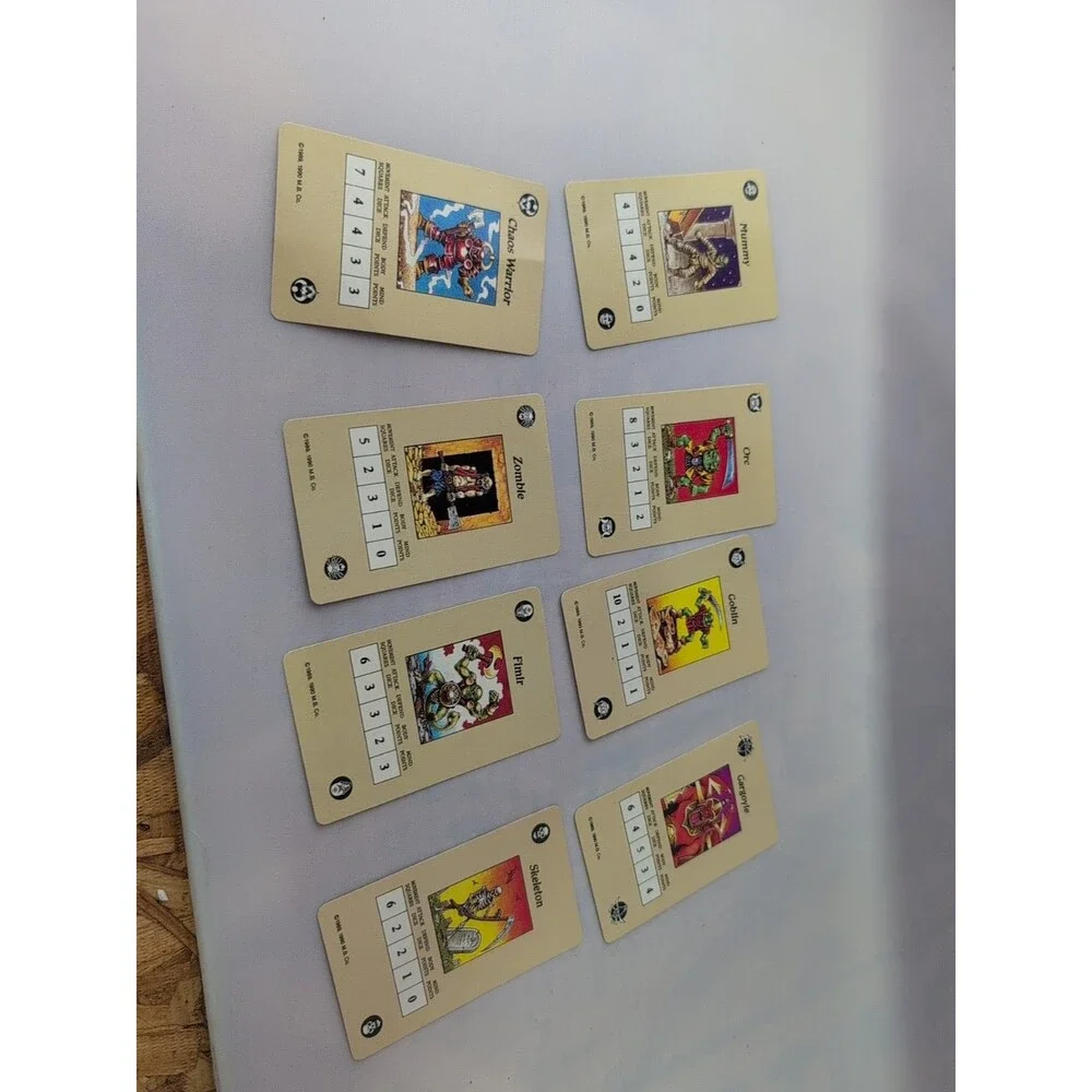 1989 1990 Hero Quest VTG Replacement Parts - All 8 Monster Cards